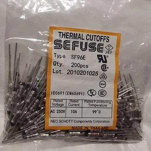 5pcs 99°C Celsius Degree SF96E SEFUSE Cutoffs 10A 250V NEC Thermal Fuse 210.2°F - Picture 1 of 1