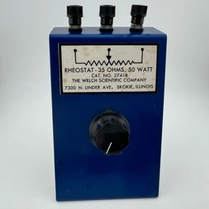Vintage Welch Scientific Classroom Lab Variable Rheostat 35 Ohms - Picture 1 of 4