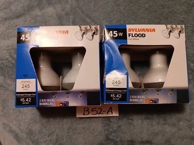 4 Sylvania 45W Indoor Flood R20 Bulbs - Image 1 of 4