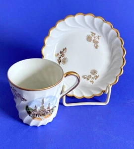 Limoges Moka Cup Lourdes Basilica Vintage Porcelain Espresso Moka Set - Picture 1 of 4