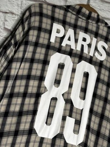 1X/2X New PARIS 89 Blue Black White Plaid Duster Long Shirt Cardigan Rayon 70$ - Picture 1 of 22