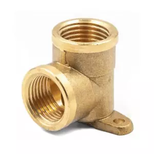 Wall Mounted Brass Elbow Pipe Fitting Connection Back Plate Backplate FxF 1/2" - Picture 1 of 3