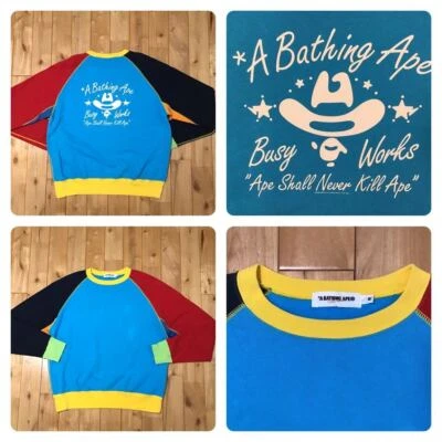 BAPE logo crazy long sleeve sweat shirt A Bathing Ape Size M - Image 1 of 4