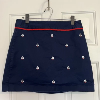 Vineyard Vines Women’s Size 6 Navy Skirt Lined Embroidered Sailboat Design EUC - Image 1 of 4