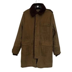 Timberland Military Jacket Mens Medium Khaki Green British Millerain Wax Hunting - Picture 1 of 19