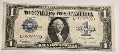 1923 $1 Horse Blanket Large Size Silver Certificate Speelman/White VF - Image 1 of 2