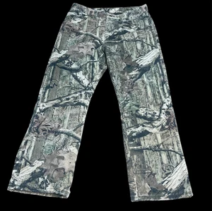 Wrangler Pro Gear Camo Fleece Lined Pants Mens 34x28 Mossy Oak Break Up 5 Pocket - Picture 1 of 11