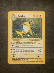 Raichu 14/102 Pokemon TCG 1999 Base Set Ilimitado Holo Raro LP - Imagen 1 de 2