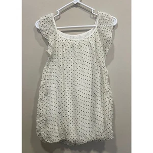 Camicetta Luisa Ricci 100% Seta Italia Femminile Bianco Grigio Pois Tg Med - Foto 1 di 9