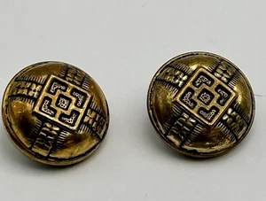 Vintage 2er Set Metallschaft Messingfarben Knopf Nähideen 7/8" breit - Bild 1 von 2