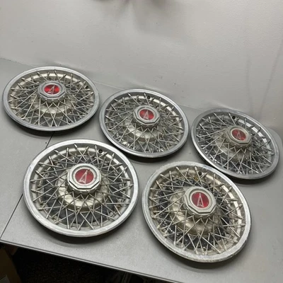 1977-1987 Pontiac Firebird Grand Prix 14" Hub Caps Lemans Hubcaps OEM Set Of 5 - Image 1 of 4