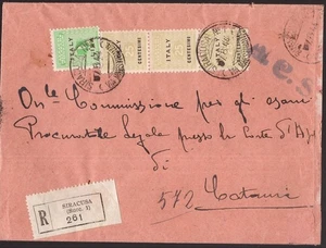Italia Luogotenenza, raccomandata del 1944 con affrancatura AMG Sicilia   -HG28 - Bild 1 von 3