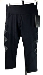 NWT Reflex 90° Degree Black Workout Leggings Cutouts w/Mesh Women's Size Medium - Picture 1 of 16