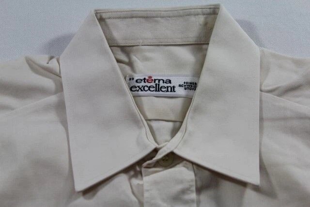 Eterna Excellent Camicia A Maniche Lunghe 39 Crema Unicolore Come Nuova #E5483 - Immagine 1 di 1