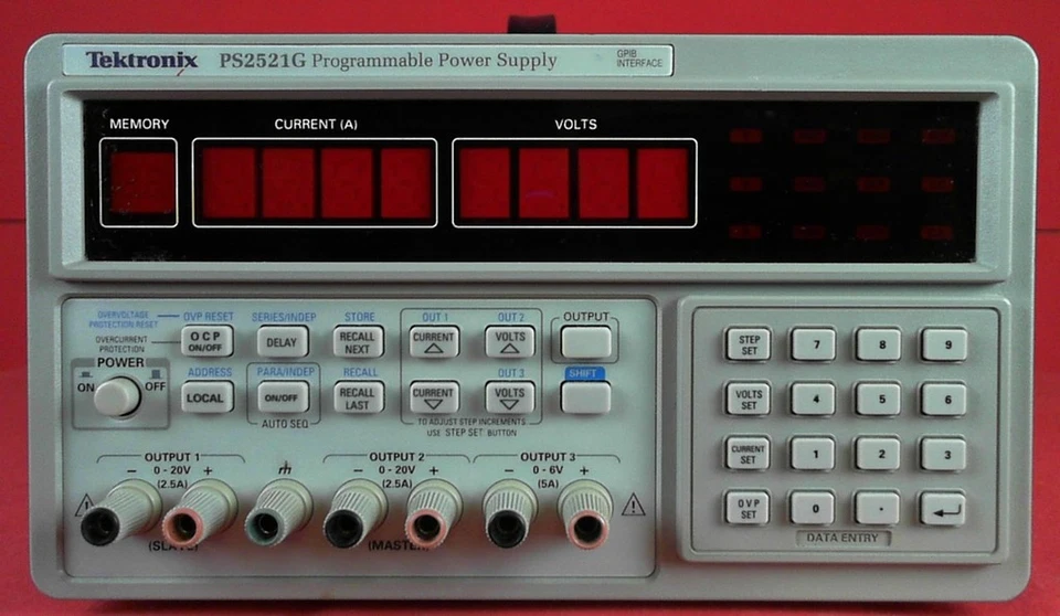 Tektronix PS2521G DC Power Supply, Triple Output, 2x 20V/2.5A, 6V/5A - Image 1 of 1