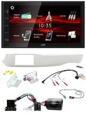 JVC USB Bluetooth Lenkrad DAB 2DIN Autoradio für Alfa Giulietta 10-14 940 weiss - Bild 1 von 4