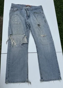 Vintage Lee Jeans Mens 34 x 30 Relaxed Bootcut Distressed Ripped - Picture 1 of 19