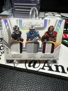 2024 Flawless Triple Patch Bijan Robinson, Jahmyr Gibbs, Brian Robinson /20 - Picture 1 of 2