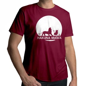 Unisex Tee Graphic T-Shirt Gift Mens Women Shirt Funny Lion King Hakuna Matata  - Picture 1 of 24