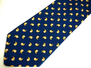 Robert Talbott Best of Class Mens Necktie Tie Blue Gold Comma Wide Geometric 59" - Picture 1 of 4