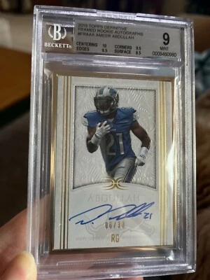 2015 Definitive Collection Framed /30 Ameer Abdullah Rookie Auto RC 9 Mint - Image 1 of 2