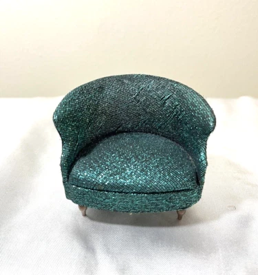 VTG Ideal Petite Princess 1960's Miniature Sparkling Blue/Green Salon Drum Chair - Image 1 of 4
