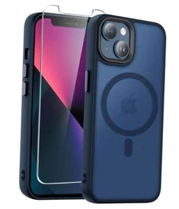 Strong Magnetic for iPhone 14 Case,Translucent Matte for iP 14 6.1-Inch Blue - Picture 1 of 7