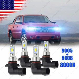 For 2002-2005 Avalanche 1500 2500 Combo LED Headlights Bulbs Kit 8000K - Picture 1 of 12