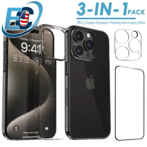 Funda transparente de vidrio templado para cámara para iPhone 15 Pro Max Plus - Imagen 1 de 16