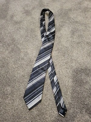 Corbata para hombre John Ashford tonos de poliéster gris longitud estándar ancho clásico Foto 1 de 4