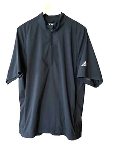 Adidas ClimaProof Men’s Black Golfers 1/4 Zip Short Sleeve Windbreaker Sz Medium - Picture 1 of 8