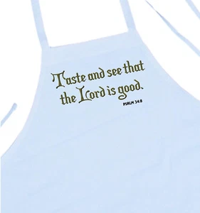 Christliche Schürze schmecken und sehen, dass der Herr gut ist Kochschürzen von CoolAprons - Bild 1 von 3