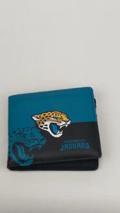 NFL Licensed Bi-fold Wallet Full Colored Vegan Leather Jacksonville Jaguars - Picture 1 of 8
