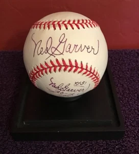 Autógrafo de béisbol NED GARVER ~ pelota Rawlings MLB ~ ST LOUIS BROWNS 1951 automático ** - Imagen 1 de 3
