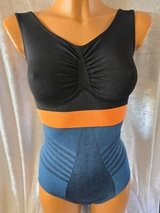 Schlankstütz Shapewear Badeanzug, UBF-PU - Streifenmix - Blau - Gr. XL 46 48 - Bild 1 von 4