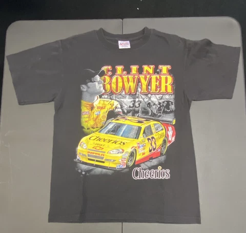 Clint Bowyer #33 Cheerios Racing Nascar Double Sided Graphic T-Shirt Medium Cover