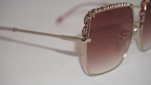 Chopard New Sunglasses Silver Pink Crystal Pink SCHC90 509P 56 19 145 - Picture 1 of 11