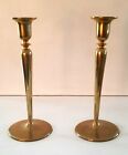 Vintage~ Pair Of Solid Brass,Tapered Candle Holders - 9 1/4" Height~Weighs 3.5Lb