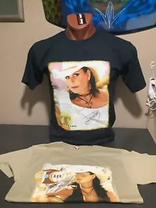 TWO Original Country Music singer Terri Clark autographed concert t-shirts sz. M - Picture 1 of 9