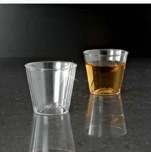 EMI Yoshi Clear Ware Shot Glass Clear Plastic Shooter Cups 1 oz. 2500/Case - Picture 1 of 1