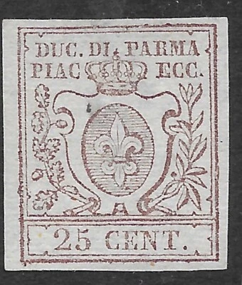 1857 Italy States PARMA Sc#4 SASS#4  MNG VF🔥SIGN RAYBAUDI🔥 - Image 1 of 2