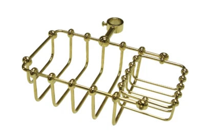 KINGSTON BRASS CC2142 7″ RISER MOUNT HOME/BATHROOM/POLISHED BRASS SOAP BASKET - Image 1 of 4
