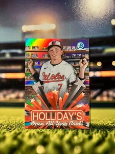 2025 Bowman HS-2 Hobby Shops Refractor Jackson Holliday's Open All Year Cards - Picture 1 of 2