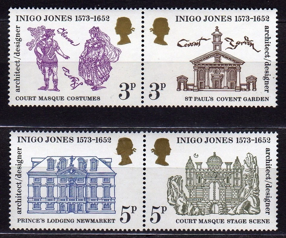 GREAT BRITAIN #701-704a MNH 400th ANNIV. BIRTH INIGO JONES, ARCHITECT & DESIGNER - Image 1 of 1