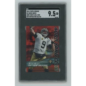 Drew Brees SGC 9.5 2014 Topps Chrome #2 4000 Yard Club Mini /210 Red Refractor - Picture 1 of 3