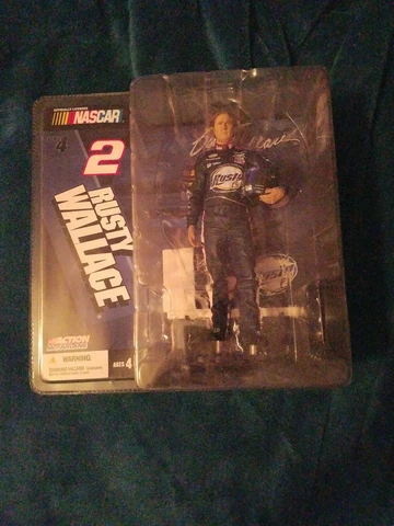 McFarlane NASCAR #2 Rusty Wallace Series 4 Blue Firesuit No Glasses Figure 2005 Cover