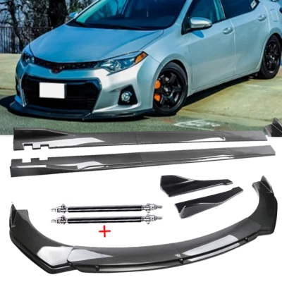 For 14-16 Toyota Corolla Type S Carbon Fiber Front Bumper Lip Spoiler Splitter Foto 1 de 4