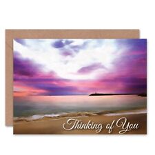 Sympathy Bereavement Landscape Sea Blank Greeting Card With Envelope