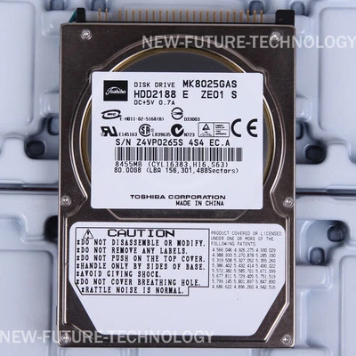 For TOSHIBA MK8025GAS 80 GB HDD 2.5" 8 MB 4200 RPM IDE Laptop Hard Disk Drive - Image 1 of 2