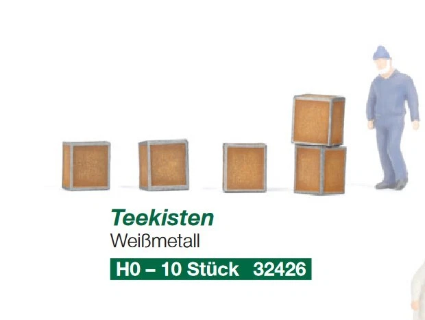 Weinert Teekisten Weißmetall H0 – 10 Stück 32426 - Bild 1 von 1